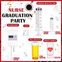 WinnerWhy 60 Pcs Nursing Graduation Party Supplies 5 Iv Blood Bags for Drinks 15 Plastic Syringes 20 Empty Pill Bottles with Caps 20 Sticky Labels Nurse Party Favors Bsn Rn Lpn Graduation Decoration