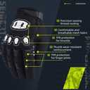Seibertron Unisex BMX MX ATV MTB Racing Mountain Bike Bicycle Cycling Off-Road/Dirt Bike Gloves Road Racing Motorcycle Motocross Sports Gloves Touch Recognition Full Finger Glove (Black, S)