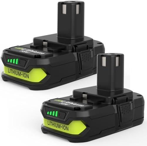 3.6Ah Replacement for Ryobi 18V Battery Compatible with Ryobi 18V Lithium Battery P102 P103 P104 P105 P107 P108 P109 P190 P122 for ryobi 18 Volt Cordless Power Tools 2 Packs (Green)