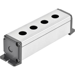 uxcell 4 Holes 16mm Aluminum Switch Button Station Box with a PG7 Cable Gland and Mounting Base