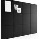 Bumusty Large Cork Board 48" x 36" Alternative - 12 Pack Felt Wall Tiles with 70 Safe Removable Adhesive Tabs, 30 Pushpins, Cork Boards for Walls Pin Board Bulletin Board Office Decor (Black)