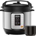DUMOS 16-in-1 Electric Pressure Cooker, 6QT Programmable Multi Cooker with 12 One-Touch Presets, Soup Steam Yogurt and More, Ceramic Inner Pot Delay Start & Keep Warm, Includes Recipe Guide, Silver
