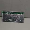 Double-Sided Office Door Hanger Sign, Acrylic Welcome Please Come In, Meeting In Progress Please Do Not Disturb, Red/Green and Wood Grain Options (Beige Black(flower))