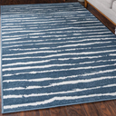 HelloTree Area Rug for Living Room 8x10 Washable Geometric Moroccan Rug Stripe Farmhouse Bohemian Minimalistic Non Slip Non Shedding Ultra Thin Soft Rug for Bedroom Office DiningRoom Nursery-Blue, 8 ft x 10 ft, Blue