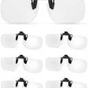 Copkim 6 Pairs Clip on Reading Glasses Flip up Magnifying Clip on Lens Blue Light Blocking Non Prescription Reading Glasses +4.00
