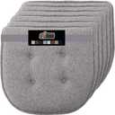 GORILLA GRIP Slip Resistant Tufted Chair Cushions, No Ties Required, Set of 6 Memory Foam Pads for Dining Room Kitchen Table, Office, Rocking Chairs, Plush Seat Cushion Pad, Home Decor, 16x17, Gray