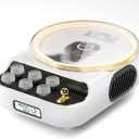 4 in 1 Retro Portable CD Players with Bluetooth Speakers, FM Radio, Night Light, LCD Display, 4000 mAh Battery, Vintage Radio Built in Dual Speakers Supports USB/AUX/Type-C for Home (White)