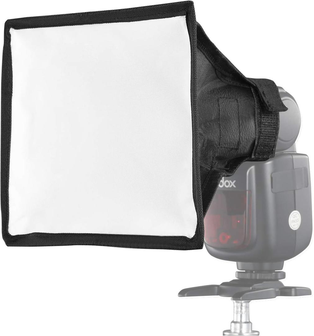 6" x 7" Collapsible Mini Softbox  Universal Flash Diffuser for Canon, Nikon, Sony, Neewer, Godox Speedlights, Includes Storage Pouch