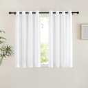 NICETOWN Bedroom Sheer Curtains 54 inch Length - Grommet Top Voile Textured Window Curtains Light and Airy Drapes for Cafe/Loft/Nursery (W54 x L54, 1 Pair, White)