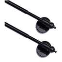 Magnetic Curtain Rods for Metal Doors，Multi-Use Adjustable Appliance for Windows Iron Steel Places，16-28 Inch，Black，2 Pack