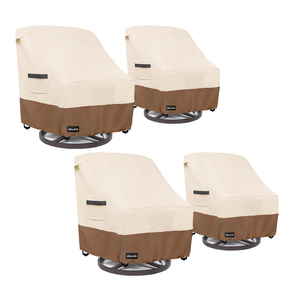 ANartcle Swivel Patio Chair Cover 4 Pack,600D Waterproof Heavy Duty Outdoor Chair Cover(28 W x 33 D x 36 H inches),Patio Furniture Covers,Outdoor Furniture Covers Waterproof,Beige&Brown