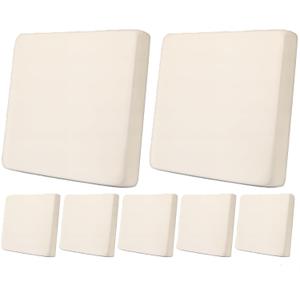 Newwiee 8 Pcs Stretch Cushion Covers Replacement Waterproof Sofa Couch Cushion Covers Washable Individual Couch Slipcovers Set Furniture Protector for Pets(20-27 Inch,Beige)