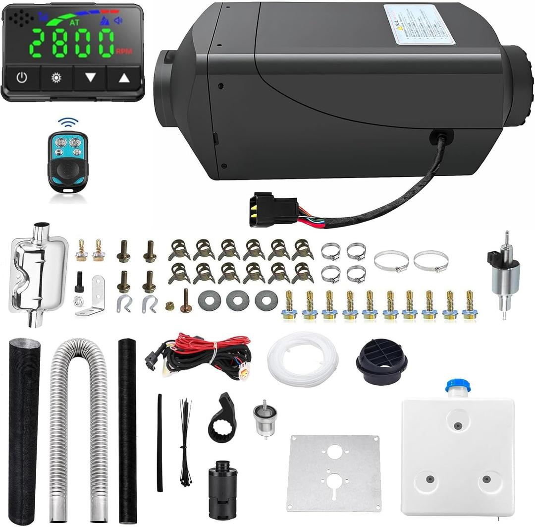 Diesel Air Heater Intelligent 12V/8KW Parking Heater,Diesel Heater with Digital Display Screen 9L Fuel Tank and Muffler,Suitable for RV,Trailer,Truck,BoatJB-017)