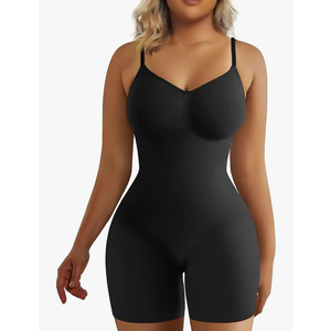 SHAPERX Shapewear for Women Tummy Control Bodysuit Mid Thigh Butt Lifter Body Shaper Shorts S/M