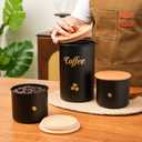 Coffee Canister, 3 pack Large Airtight Coffee Bean Storage Container, Caf Grounds Container, Cafe Jar Cafe Holder, Food Storage Container for Flour, Sugar, Tea (Black)