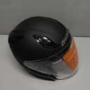 SPARK DOT Approved Open Face Helmet - 3/4 Motorcycle Helmet with Flip-Down Sun Visor & Clear Lens, Lightweight for Adults (Black, X-Large)