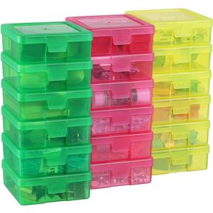 Novelinks 18 Pack Small Plastic Storage Containers Clear Arts & Crafts Storage Boxes & Organizers Stackable Small Containers With Lids For Organizin (Set 3)