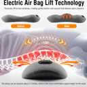 3-in-1 Electric Lumbar Support Pillow with Heat & Massage, Ergonomic Memory Foam Lower Back Massager for Pain Relief Deep Tissue, Smart Air Lift Technology, Ideal for Car/Bed/Sleeping/Office Chair