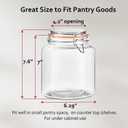 0.6 Gallon Glass Storage Jar with Airtight Lid, Wide Mouth Glass Canister Set of 2, Food Grade Clear Glass Container for Pantry Dry Food Storage, Pickling, Fermenting and Kitchen Organization