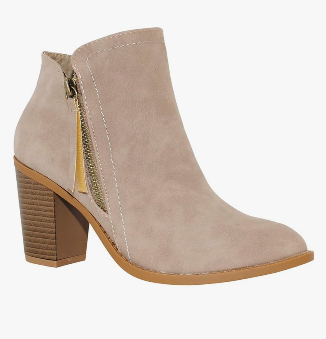 TRENDSUP Women's Fashion Side Zipper Booties 8,5