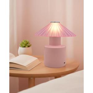 Small Cute Table Lamp: Portable Rechargeable Nightstand Light  Christmas Gift for Girls (Pink-Pink)