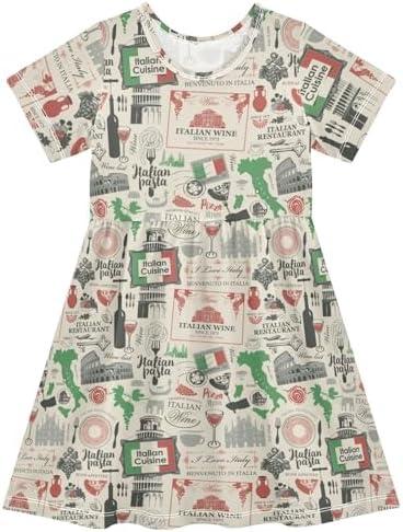 Krafig Toddler Dress Girl Clothes A-Line Short Sleeve Sundress Girls Casual Dresses 4T