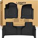 LASFIT Floor Mats 2019-2026 for Chevy Silverado/GMC Sierra 1500, 2020-2026 2500HD 3500HD, Only Double Cab/Bucket Seat (Only Fit with Rear Under-Seat Storage, But Not Fit 2nd Row Plastic Storage)