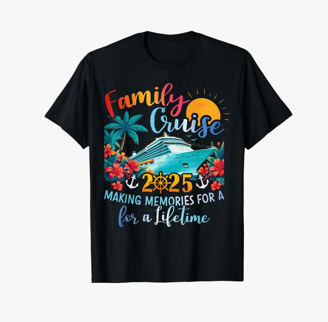 Family cruise 2025 making memories family ship vacation T-Shirt, 3XL Pack of 2