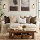 decorUhome Faux Fur Soft Light Brown Throw Pillow Covers 12x20 Set of 2 | Plush Solid Fall Couch Pillow Covers, Accent Modern Farmhouse Neutral Decorative Square Pillow Cases for Sofa Bed Living Room