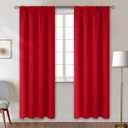 BGment Rod Pocket Blackout Curtains for Bedroom - Thermal Insulated Room Darkening Curtain for Living Room, 42 x 84 Inch, 2 Panels, Red