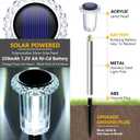 Solar Pathway Lights 10 Pack Solar Lights Outdoor Waterproof 6000K Cold White Yard Lighting, LED Stainless Steel Stake for Garden Outside Landscape Lawn Driveway Walkway Path