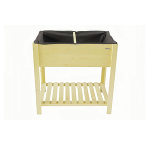 CHURRZZ Elevated Wooden Garden Bed with Breathable Non-Woven Fabric and Slatted Bottom, Perfect for Raised Flower and Vegetable Planting (L)