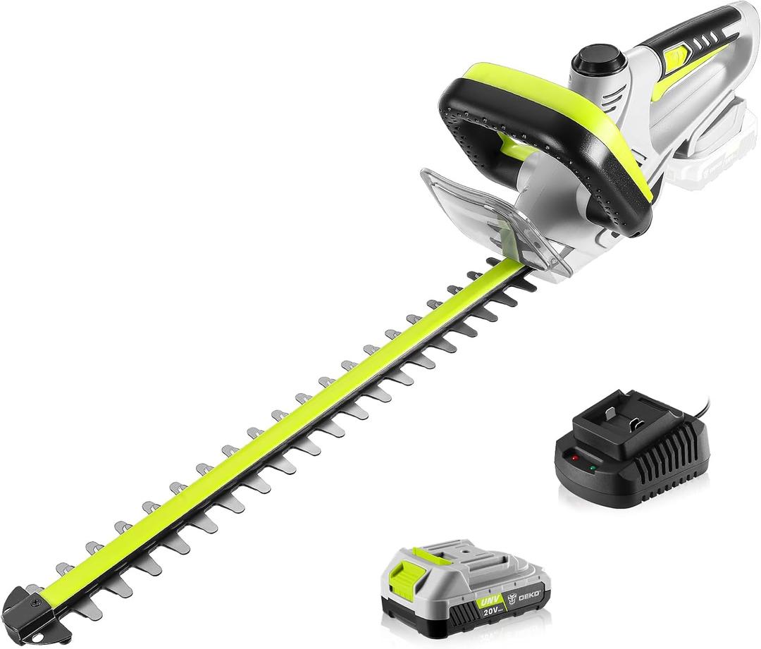 Hedge Trimmer Cordless: DEKOPRO 20V Electric Hedge Trimmers Cordless with Battery, 20 Bush Trimmer Shrub Trimmer for Yard, Garden, Lawn