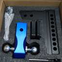 Orion Motor Tech Adjustable Trailer Hitch, 6 in Drop & Rise Hitch Fits 2 in Receiver, 12500 LBS GTW, Heavy Duty Aluminum Tow Hitch for Truck with Three Anti-Theft Locking Hitch Pins for Class III & IV (Black-Blue)