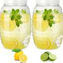 Honeydak 2 Pieces 2.7 Gallon Plastic Beverage Dispenser with Spigot Clear Extra Large Plastic Beverage Dispenser Summer Drink Holder with Tap for Party Lemonade Cold Water Beer