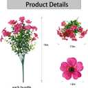 Artificial Flowers for Outdoor,No Fade Fake Plastic Flowers Faux Plants for Decoration Hanging Planters Indoor Outside Garden Porch Window Box Home Wedding Farmhouse,10 Bundles (Rose red - Purple)