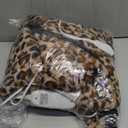 Beautyrest Long Brushed Faux Fur Ogee Textured Design Electric Blanket, Auto Shut Off, Virtually Zero EMF, Multi Heat Setting, UL Certified, Machine Washable, Leopard Throw 50x60