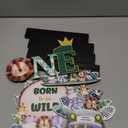 Riyiper 4 Pcs Safari Wild One Birthday Decorations Jungle Animals Party Supplies for Baby Shower Boy Girl First Birthday Table Decor Wooden Letter Desk Sign Centerpieces for Gender Reveal Sage Party