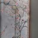 LZYRF Vintage Chinoiserie Cherry Blossom Mahjong Mat 31.5 x 31.5 in, Cottagecore Botanical Floral Bird Anti Slip and Noise Reduction Game Table Cover for Mahjong Dominoes Card Board Tile Games