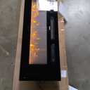 Fireplace TV-Stand with 40" Fireplace - 2 LED Light TV-Stand for 85 inch TVs, Entertainment Center with 4 AC Power Outlets, Storage 2 Tier TV Consoles Stand for Living Room, Easy Assembly, Light White