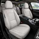 Leather Car Seat Covers Full Set Gray with Perforations