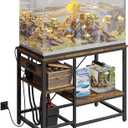 Bestier 40-50 Gallon Fish Tank Stand with Power Outlet, 36x19 Metal Aquarium Stand with Filter Storage, 6-Leg Reptile Tank Stand with 3-Tier Adjustable Storage Shelves, 660LBS Capacity (Rustic Brown)