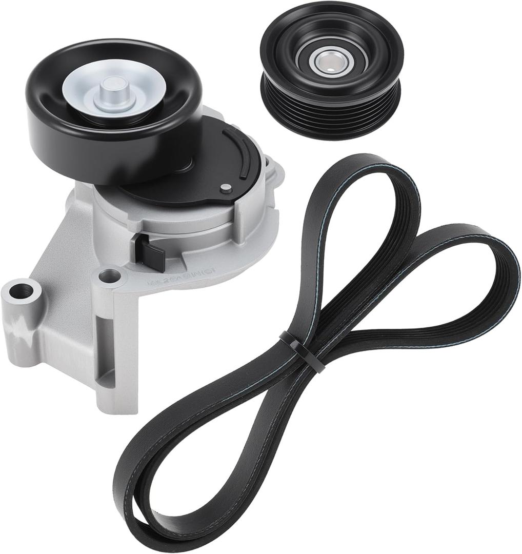Serpentine Belt Tensioner W/Idler Pulley Kit for Toyota Tundra 4Runner Engine Drive Belt Tensioner Assembly for Lexus LX470 GX470 LS430 No.38488 49452