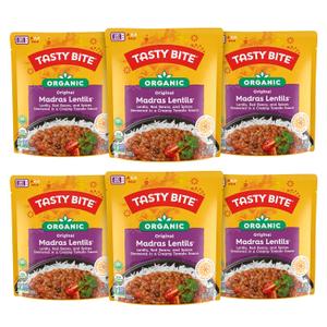 TASTYBITE Organic Madras Lentils, 10 OZ, Pack of 6, EXP:  May 31 2027