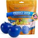 Bluapple Produce Saver Ethylene Gas Absorber 2-Pack - Keeps Fruits & Vegetables Fresh Longer in Refrigerator Crisper, Shelves, & Fruit Bowls, Lasts up to 3 Months, Produce Storage, BPA Free, USA Made