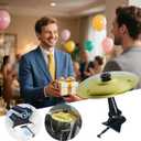 Mini Car Cymbal Air Vent Clip  Universal Car Drum Cymbal Ornament, Fun Musical Car Accessory Gift for Drummers & Music Lovers (Gold)