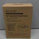 Cat Water Fountain Stainless Steel 108oz/3.2L, APAUK Automatic Pet Fountain Dog Water Dispenser with Water Level Window, Quiet Cat Fountain for Drinking, Inside with Replacement(2 Filters&2 Sponges) (Silver)