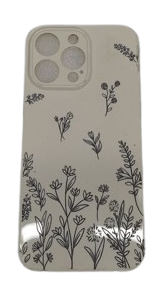NITITOP Compatible with iPhone 15 Pro Max Case Cute Flowers Floral Plant Pattern for Women Girls Trendy Slim Fit TPU Bumper Silicone Shockproof Full Camera Protection Cover - Black and White