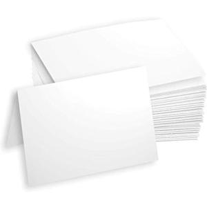 Hamilco White Cardstock Thick Paper - 5 x 7" Blank Folded Cards - Greeting Invitations Stationary - Heavy weight 80 lb Card Stock for Printer - 100 Pack
