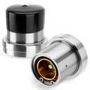 2.441" Trailer Wheel Bearing Protectors, Chromed Stainless Steel Axle Bearing Protective Kits with Auto Check & Dust Cap for Boat Trailer, Utility Trailer, Snowmobile, RV and ATV - 2 Pack
